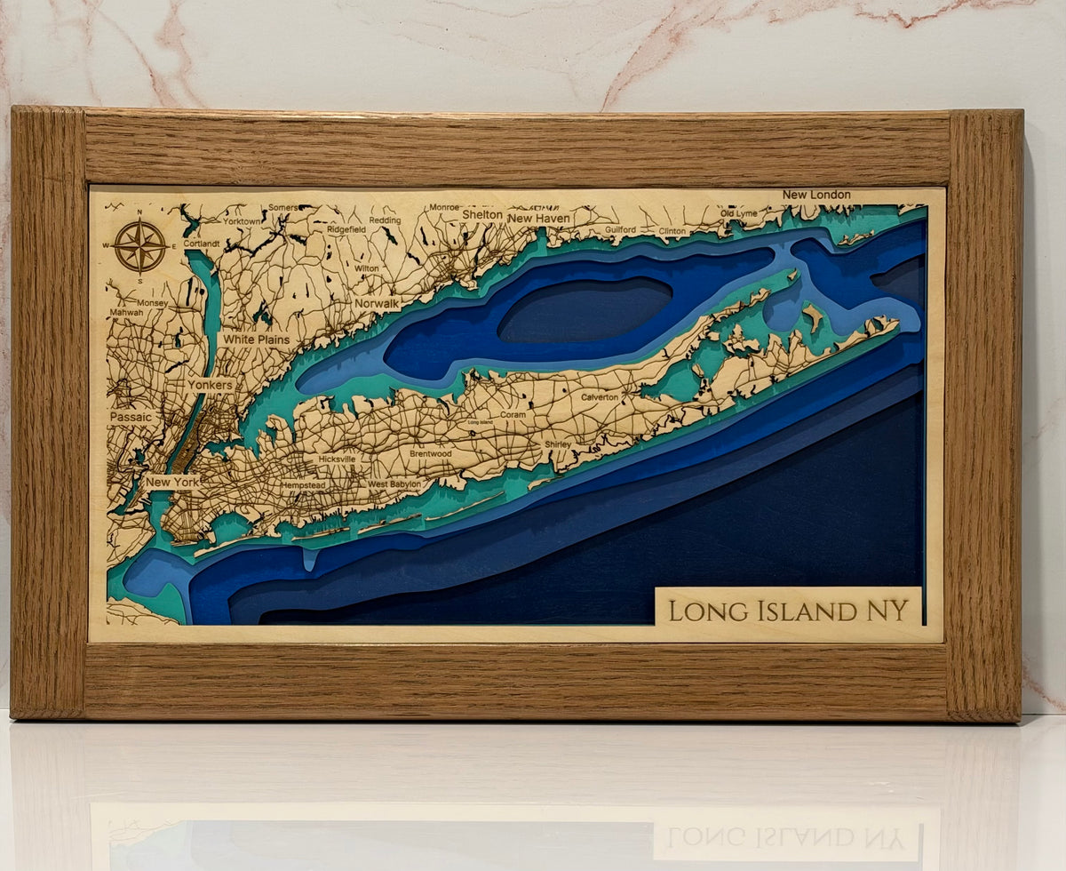 Laser Engraved Wooden Layered Maps