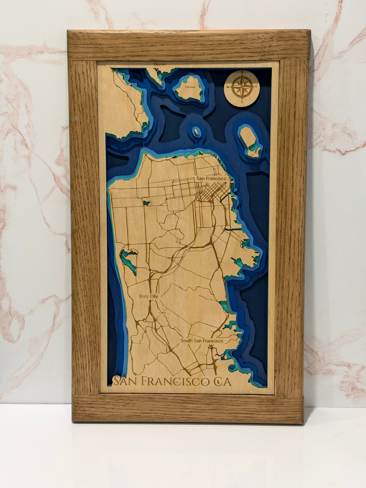 Laser Engraved Wooden Layered Maps
