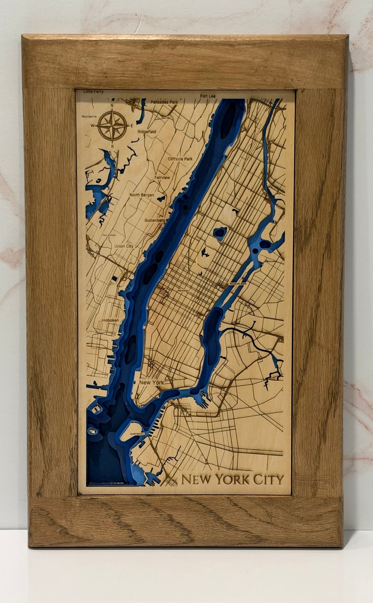 Laser Engraved Wooden Layered Maps