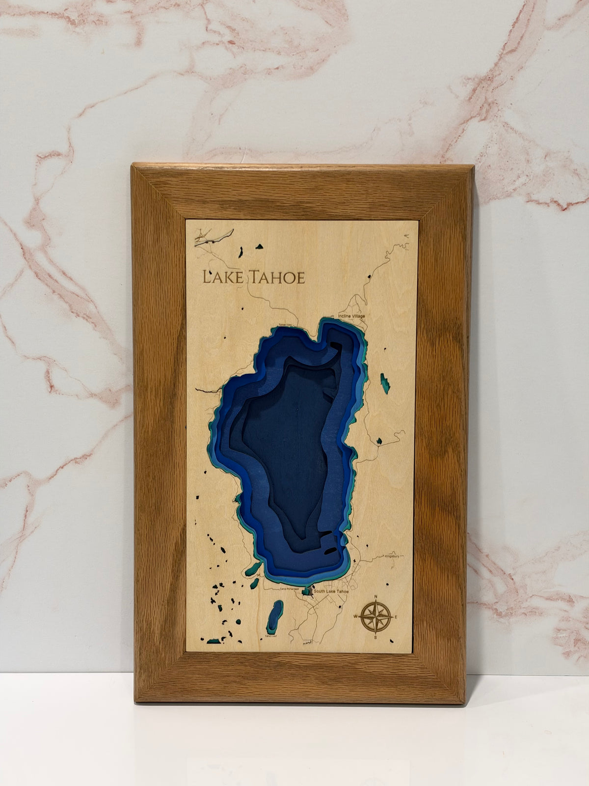 Laser Engraved Wooden Layered Maps