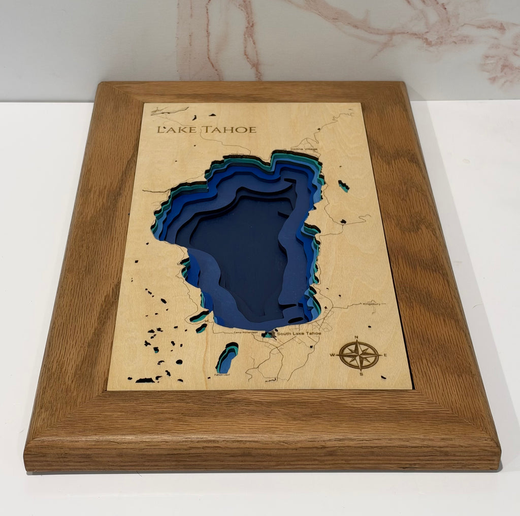 Laser Engraved Wooden Layered Maps