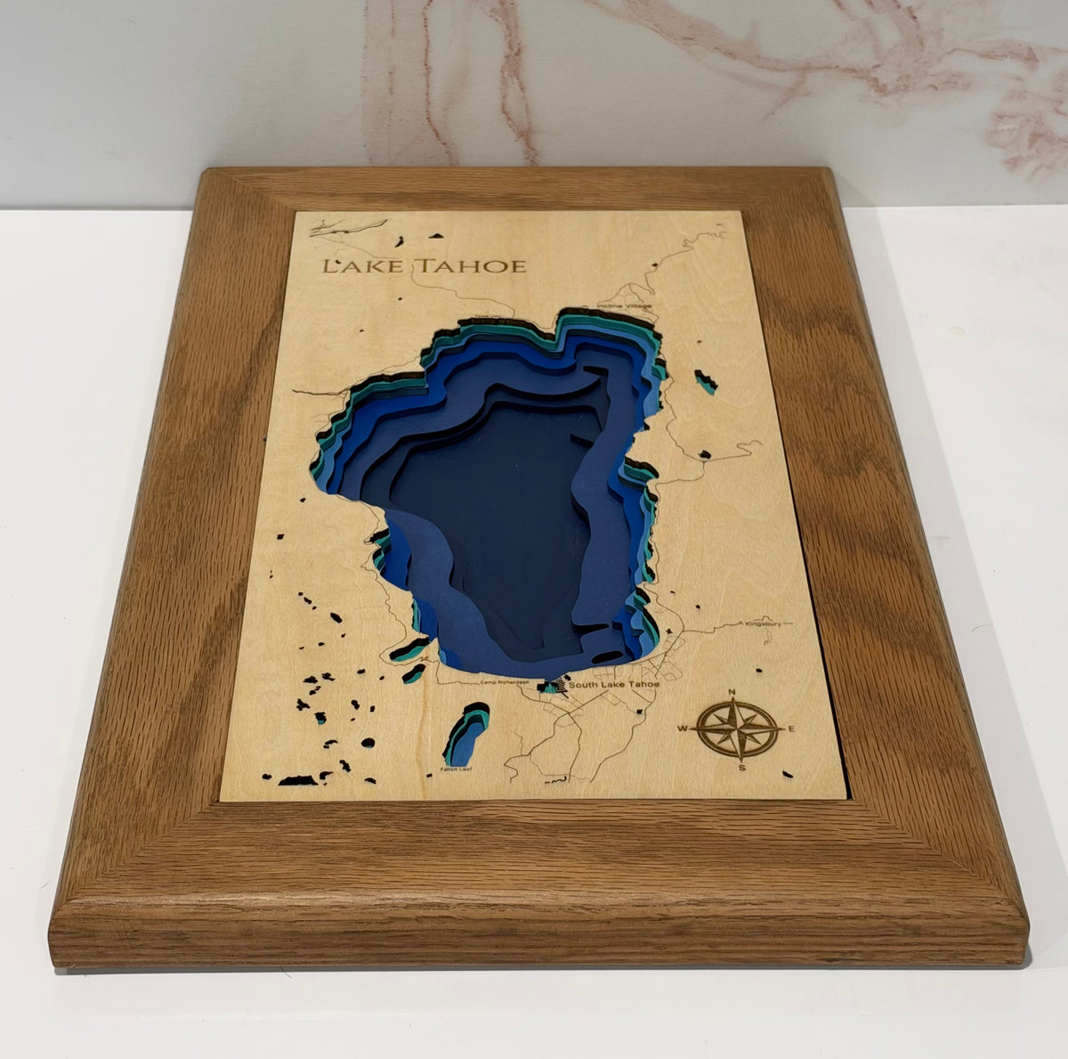 Laser Engraved Wooden Layered Maps